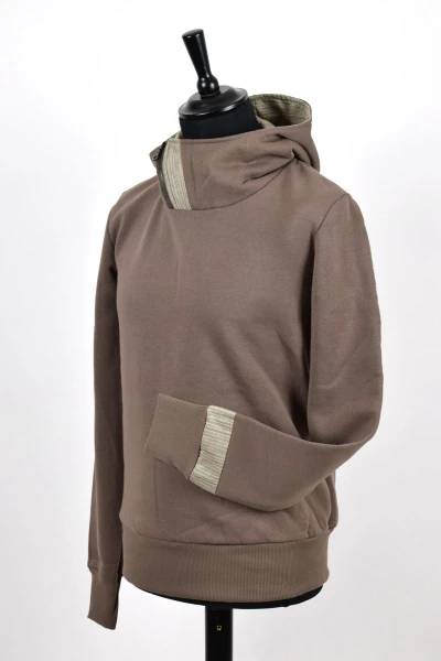 Hoodie für Herren in Cappuccino-Braun Seitenansicht