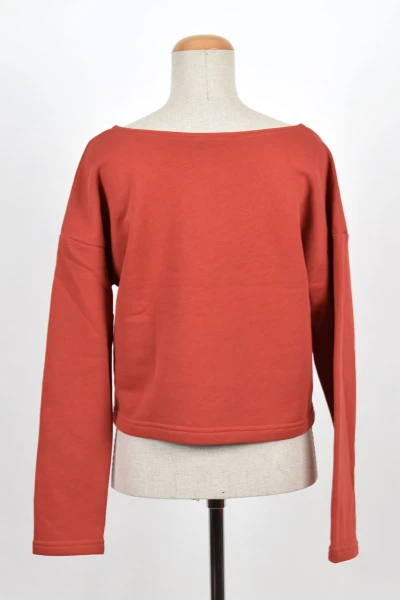 Sweatshirt für Damen aus Biobaumwolle in Orangerot Ansicht Front