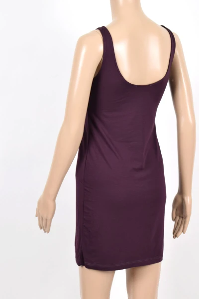 Trägerkleid kurz in Aubergine aus Viskose Ansicht Front