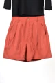 Cupro Shorts für Damen in Orangerot