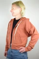 Sweatjacke aus Biobaumwolle für Damen Apricot Seitenansicht