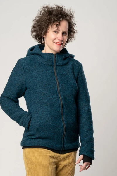 Wolljacke für Damen in Petrol