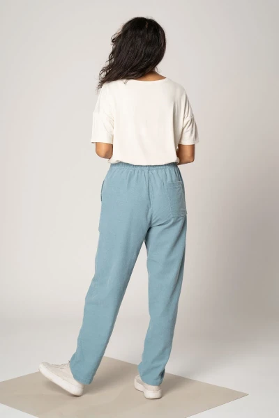 Joggpants für Damen aus Cord Hellblau