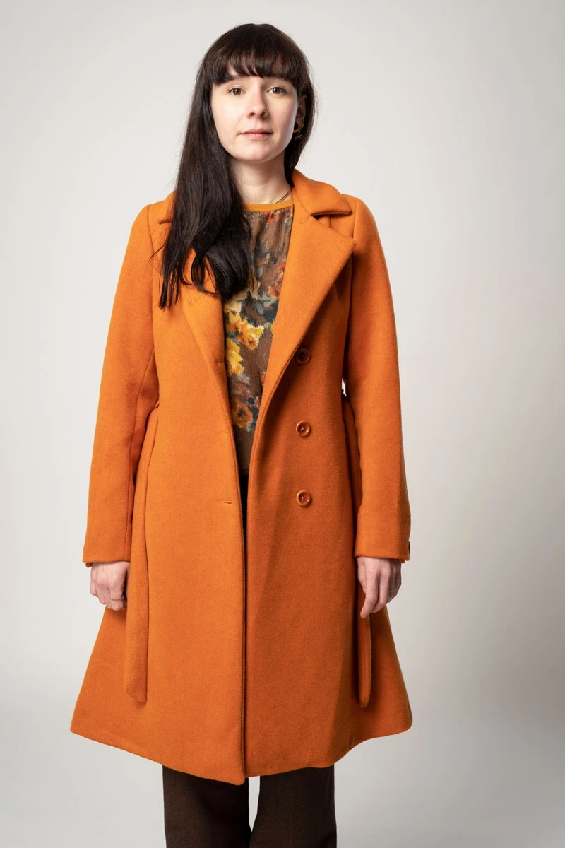 Wollmantel für Damen in Orange von Mrs.Hippie