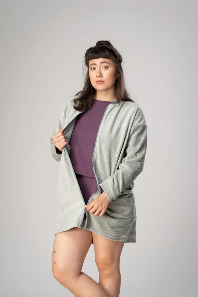 Jacke für Damen aus Jerseycord in Mint