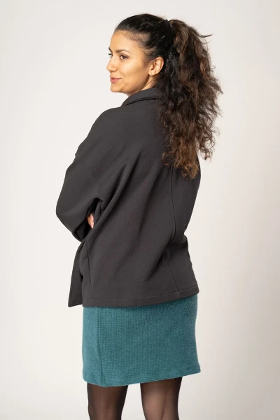 Sweat Blazer für Damen aus Bio Baumwolle Schwarz