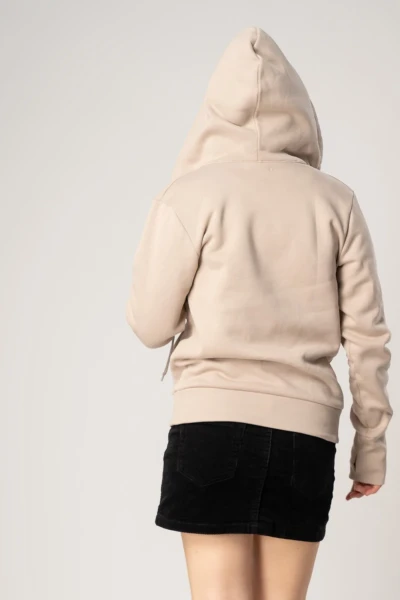 Sweatjacke aus Biobaumwolle für Damen Beige