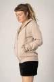 Sweatjacke aus Biobaumwolle für Damen Beige Seitenansicht links