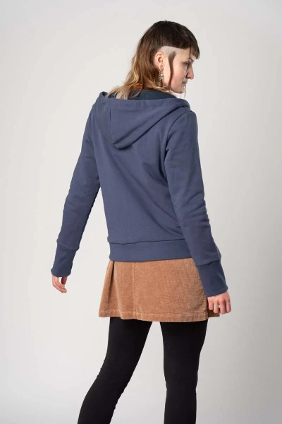 Sweatjacke aus Biobaumwolle für Damen in Blau