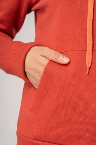 Sweatjacke aus Biobaumwolle in Rot Detailansicht Seitentasche