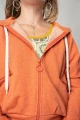 Sweatjacke aus Baumwolle für Damen Orange Detailansicht Reißverschluss