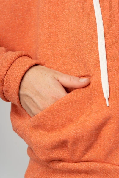 Sweatjacke aus Baumwolle für Damen Orange Detailansicht Seitentasche