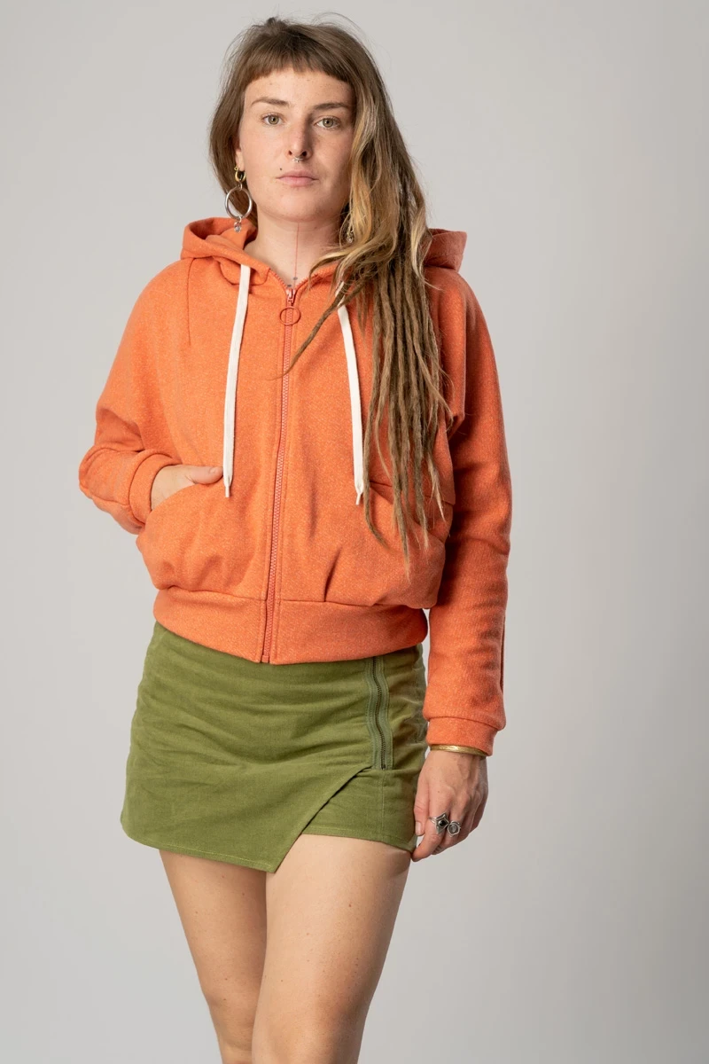 Sweatjacke aus Baumwolle für Damen Orange