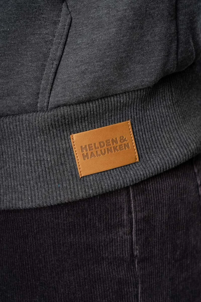 Sweatjacke "Oli" für Herren BlockfarbenGrau & Türkis - Hooded