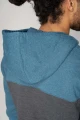 Sweatjacke "Oli" für Herren BlockfarbenGrau & Türkis - Hooded