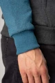 Sweatjacke "Oli" für Herren BlockfarbenGrau & Türkis - Hooded