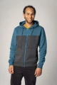 Sweatjacke "Oli" für Herren BlockfarbenGrau & Türkis - Hooded