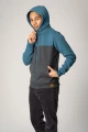 Sweatjacke "Oli" für Herren BlockfarbenGrau & Türkis - Hooded