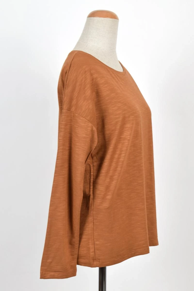 Langarmshirt Viskose für Damen Bronze Adrett Seitenansicht