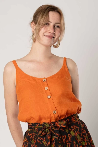 Trägertop Luna Leinen - orange