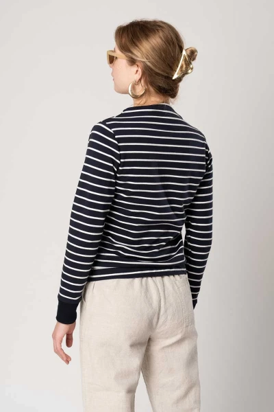 Damenpullover Navy-Weiss gestreift Baumwolle Potatoes