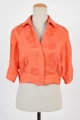 Kurze Bluse für Damen aus Modal Orange Front