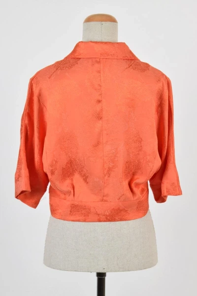 Kurze Bluse für Damen aus Modal Orange Front