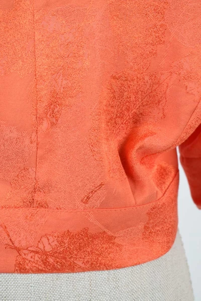 Kurze Bluse für Damen aus Modal Orange Detailansicht Muster