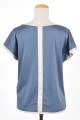 Damen Shirt aus Biobaumwolle Kurzarm in Blau Rückseite