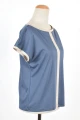 Damen Shirt aus Biobaumwolle Kurzarm in Blau Seite