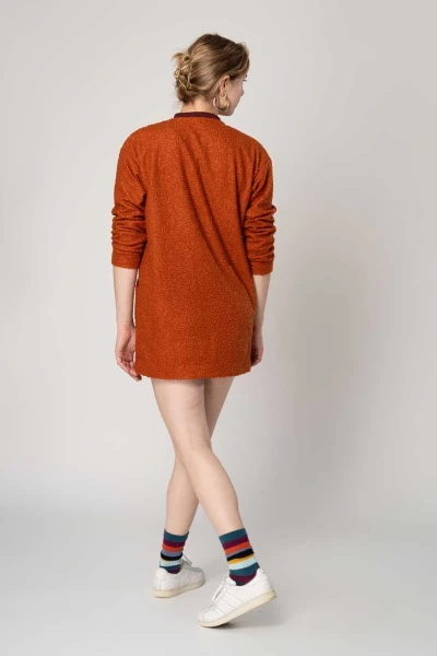 Oversize Jacke für Damen Orange Adrett Rückansicht