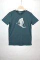 Greenbomb T-Shirt "Animal Yeti Ski" Bio - blue stone