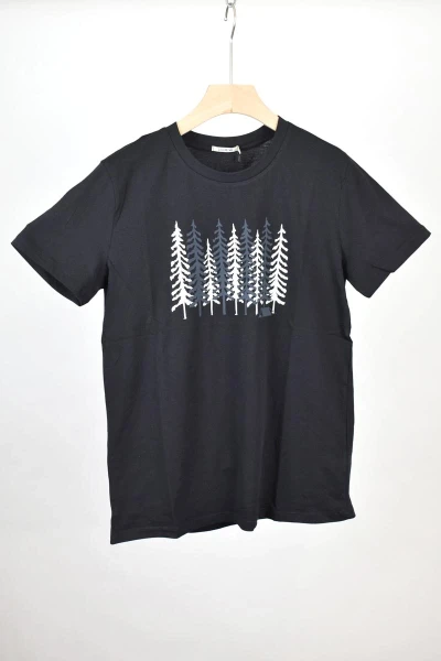 Greenbomb T-Shirt für Herren Schwarz Nature Wood Camp Frontansicht