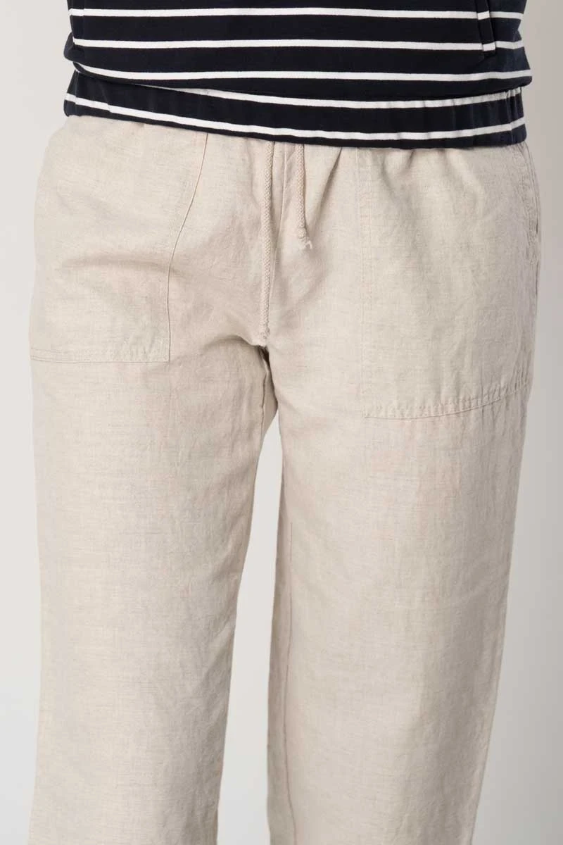 Joggpants aus Leinen für Damen in Naturweiß von Potatoes Detailansicht Front