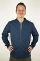 Fairer Herrenblouson aus Biobaumwolle Dunkelblau Nahansicht Front