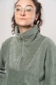 Troyer Pullover für Damen aus Jerseycord in Mintgrün von Potatoes Detailansicht Front