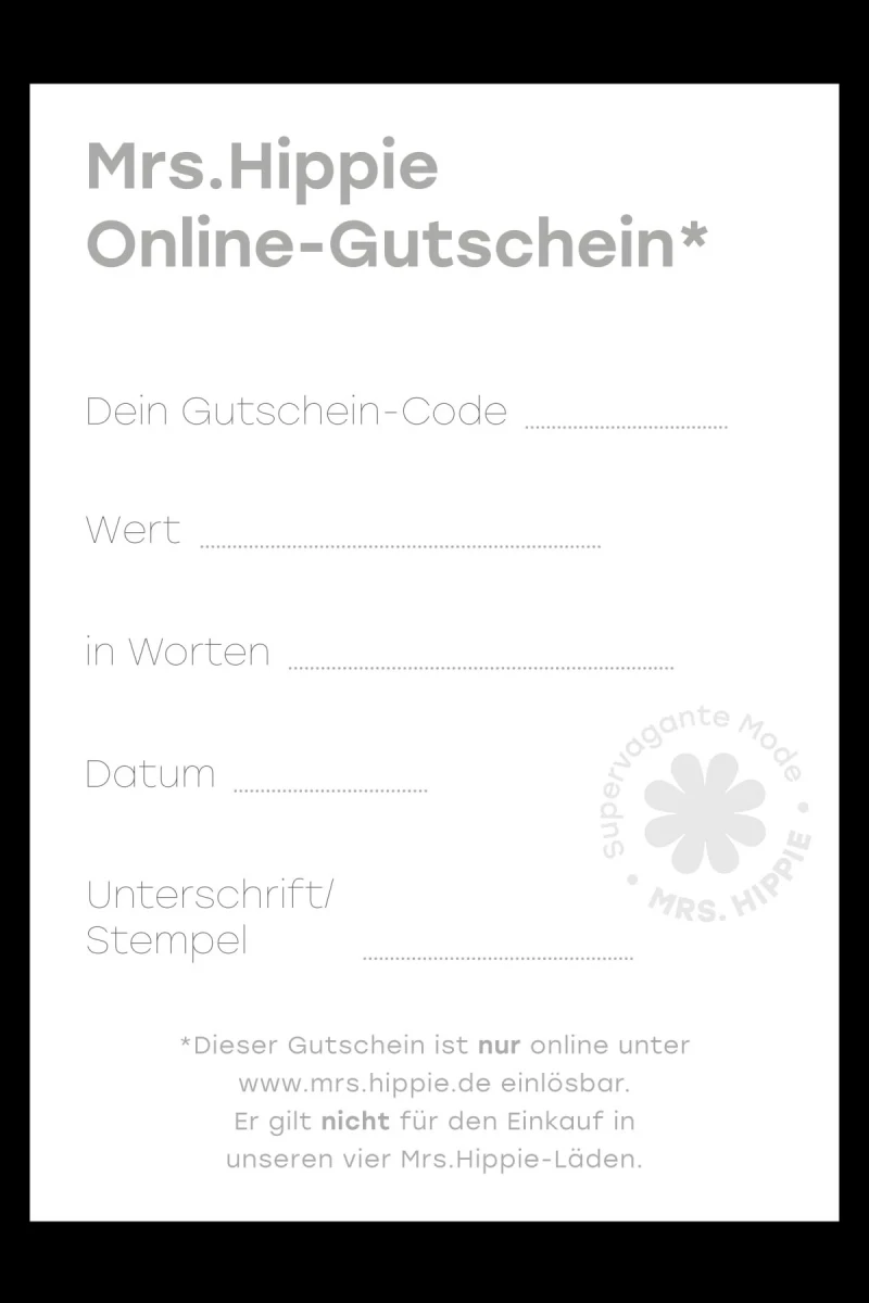 Mrs.Hippie Online-Gutschein N°23