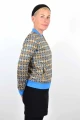 Blouson Jacke "Bomba" - blau braun beige als Wabenmuster