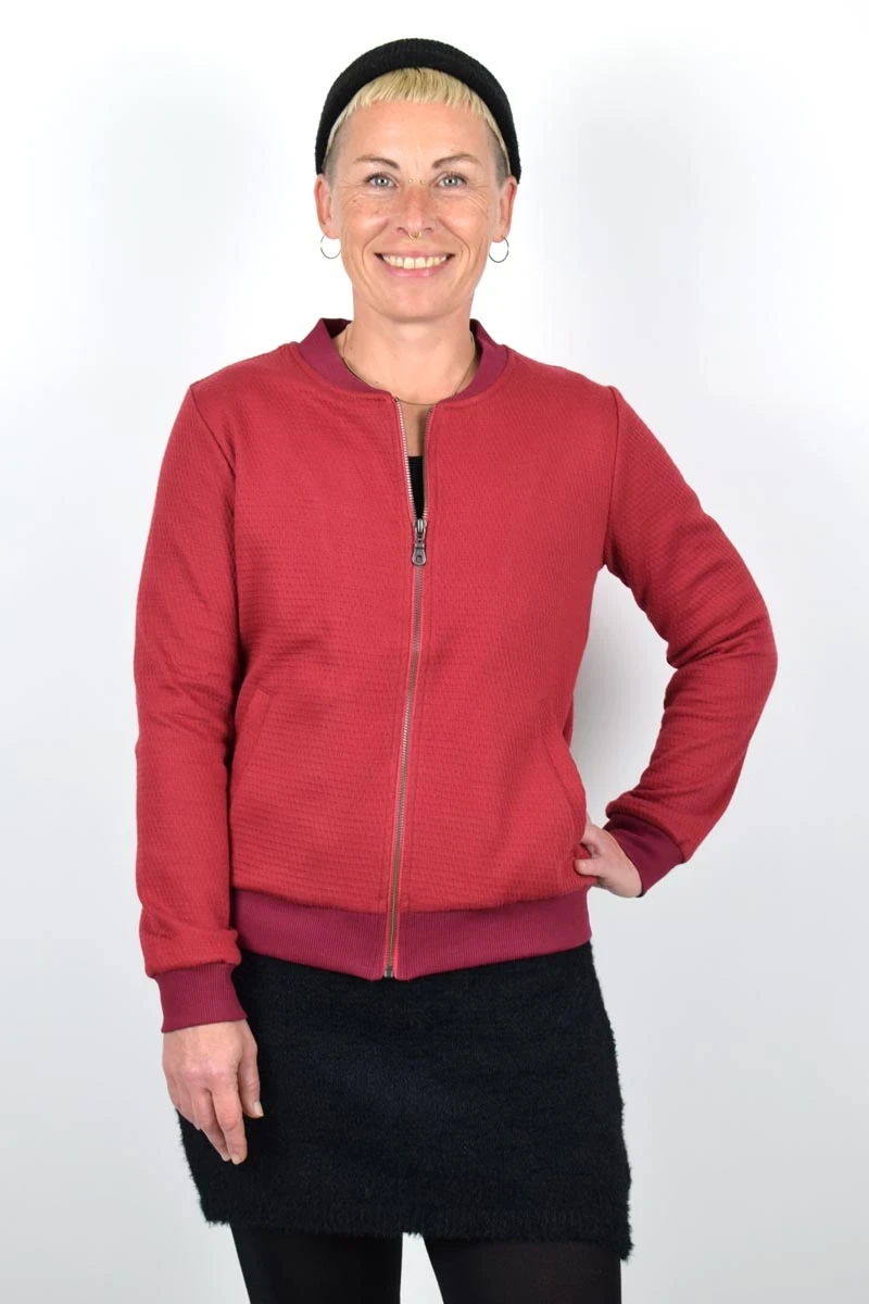 Blouson Jacke "Bomba" - rot mit Struktur