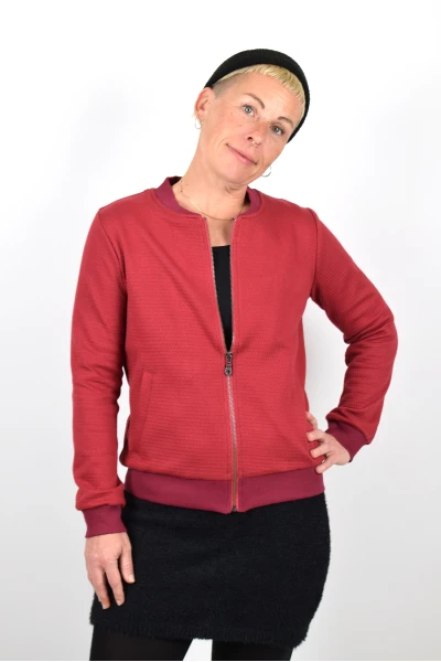 Blouson Jacke "Bomba" - rot mit Struktur