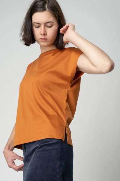 T-Shirt aus Biobaumwolle für Damen in Orange