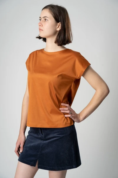 T-Shirt aus Biobaumwolle für Damen in Orange