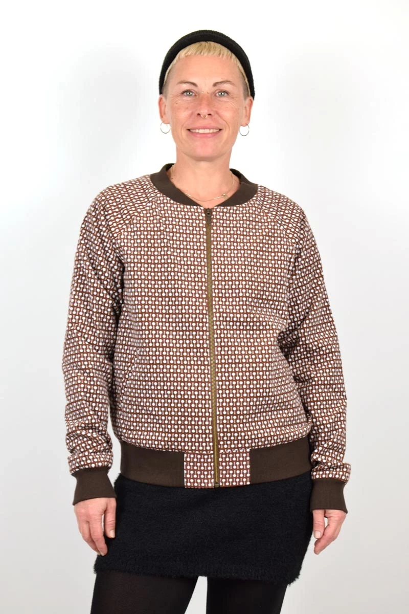 Blouson Jacke "Frederike" Babycord - schokobraun mit Löffelpattern