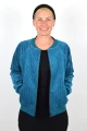 Blouson Jacke "Frederike" Samt - petrol mit Punkten