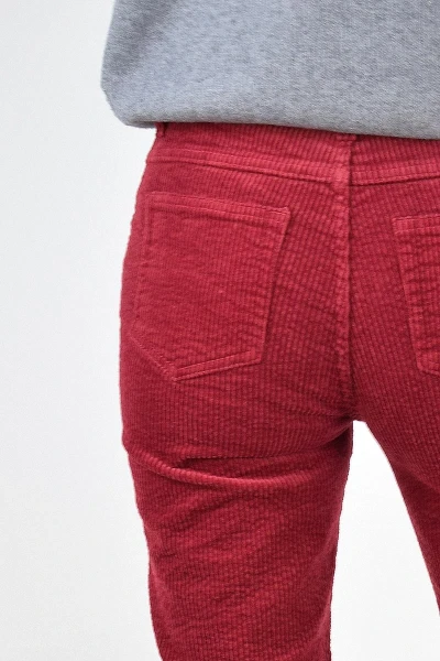 Breitcordhose für Damen in Rot von Wally Detailansicht Rückseite