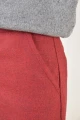 Wollhose für Damen in Rot, weites Bein im Wide Leg Schnitt von Wally Detailansicht seitliche Hosentasche links