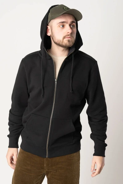 Sweatjacke aus Bio Baumwolle für Herren in Schwarz