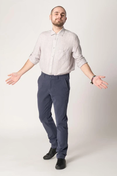 Chino Hose Fret - indigoblau violett