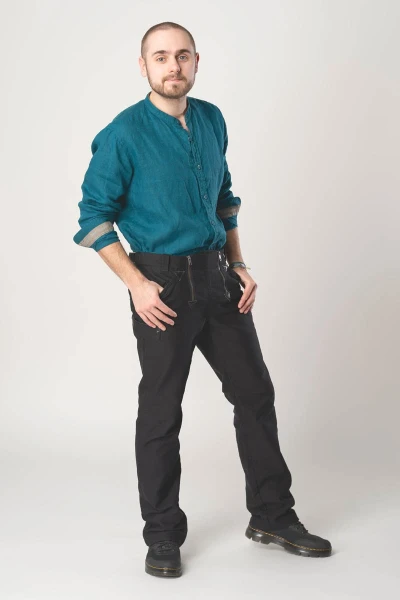 Hose Zimmermann Pilot straight - schwarz